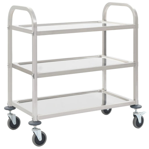 3-Tier Kitchen Trolley 95X45x83.5 Cm Stainless Steel