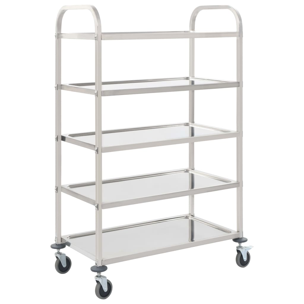 Kitchen Carts 5 Tier Kitchen Trolley 107X55x147 Cm Stainless Steel