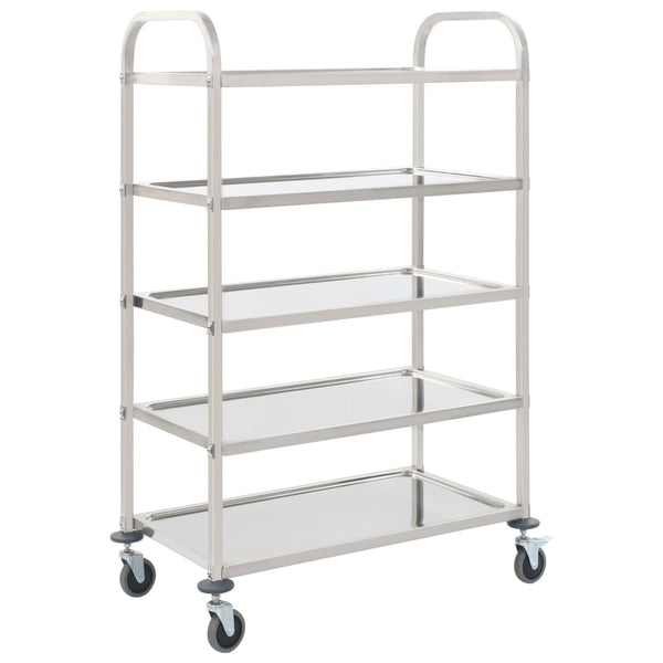 Kitchen Carts 5 Tier Kitchen Trolley 107X55x147 Cm Stainless Steel