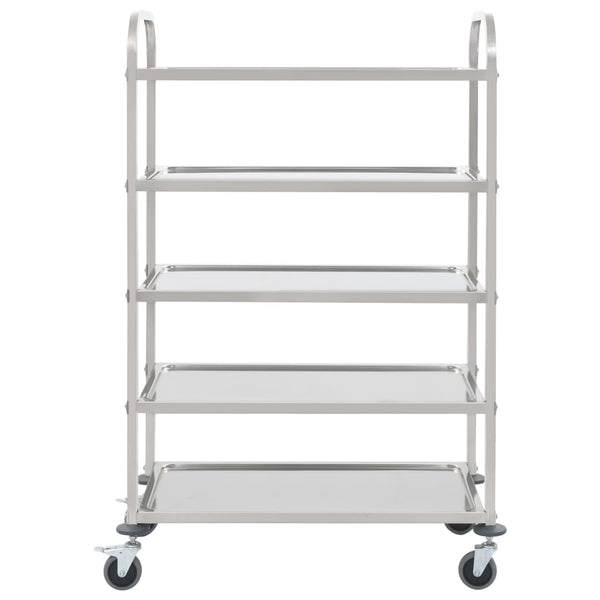 Kitchen Carts 5 Tier Kitchen Trolley 107X55x147 Cm Stainless Steel