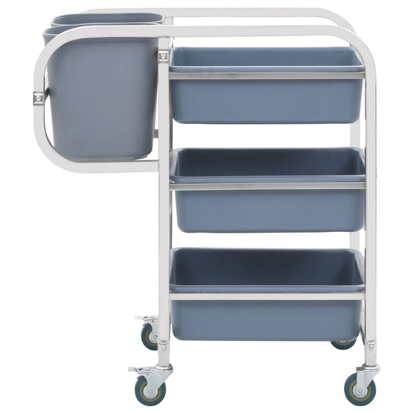 Kitchen Carts Kitchen Cart With Plastic Containers 82X43.5X93 Cm