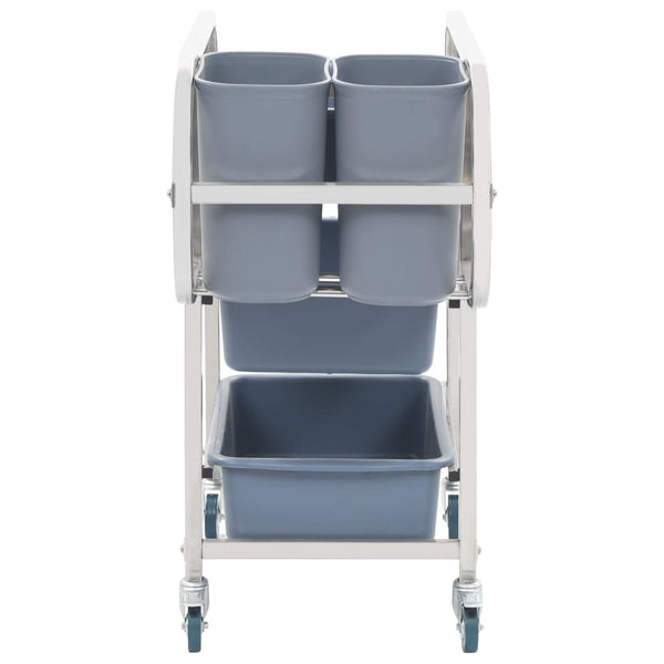 Kitchen Cart With Plastic Containers 82X43.5X93 Cm