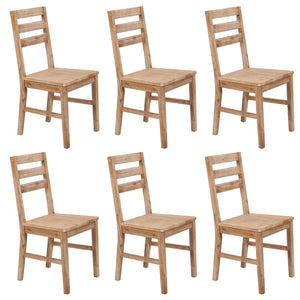 Dining Chairs 6 Pcs Solid Acacia Wood