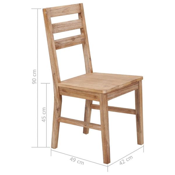 Dining Chairs 6 Pcs Solid Acacia Wood