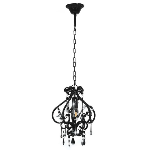 Chandeliers & Ceiling Fixtures Ceiling Lamp With Beads Black Round E14