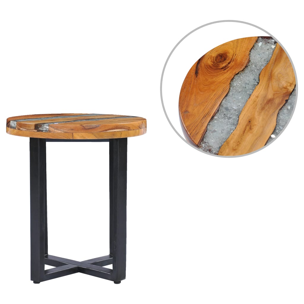 Coffee Tables Coffee Table 40X45 Cm Solid Teak Wood And Polyresin