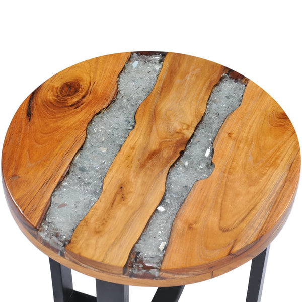 Coffee Tables Coffee Table 40X45 Cm Solid Teak Wood And Polyresin