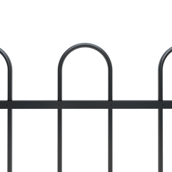 Fence Panels Garden Fence With Hoop Top Steel 1.7X1 M Black