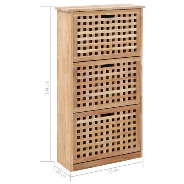 Shoe Organisers Shoe Storage Cabinet 55X20x104 Cm Solid Walnut Wood