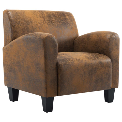 Sofas, Armchairs & Couches Sofa Chair Brown Faux Suede Leather