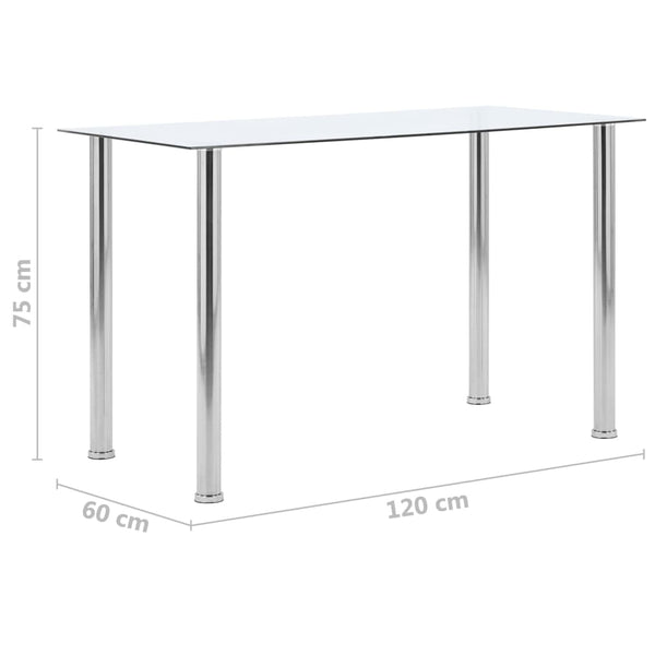 Dining Tables Dining Table Transparent 120X60x75 Cm Tempered Glass