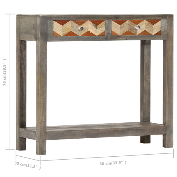 Tables Console Table Grey 86X30x76 Cm Solid Mango Wood