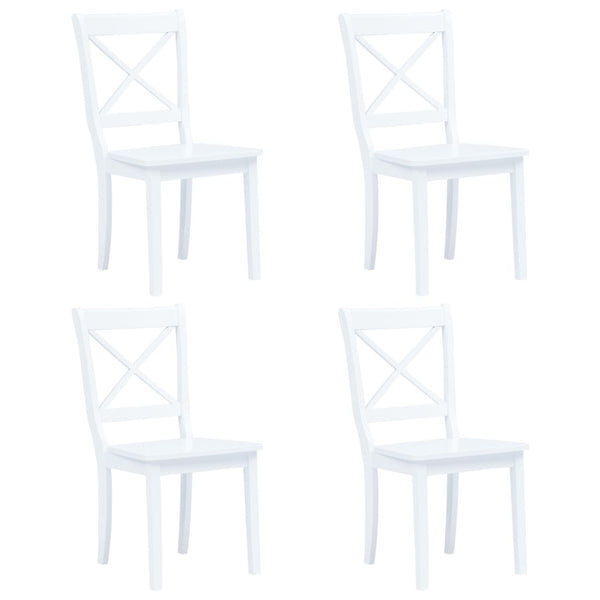 Dining Sets 5 Piece Dining Set Solid Rubber Wood White