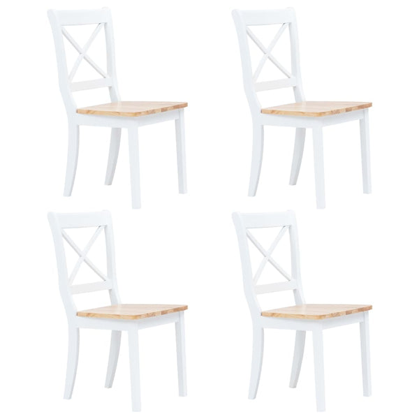 Dining Sets 5 Piece Dining Set Solid Rubber Wood White And Brown