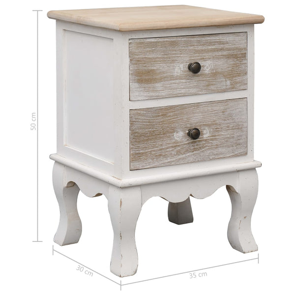 Bedside Tables Bedside Cabinets 2 Pcs 35X30x50 Cm Paulownia Wood