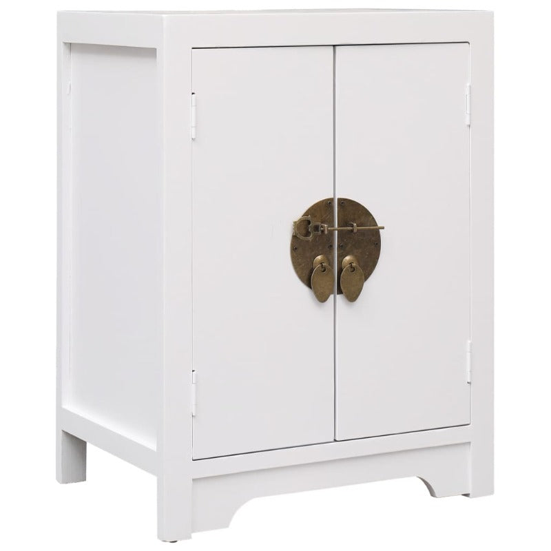 Bedside Tables Bedside Cabinet White 38X28x52 Cm Paulownia Wood