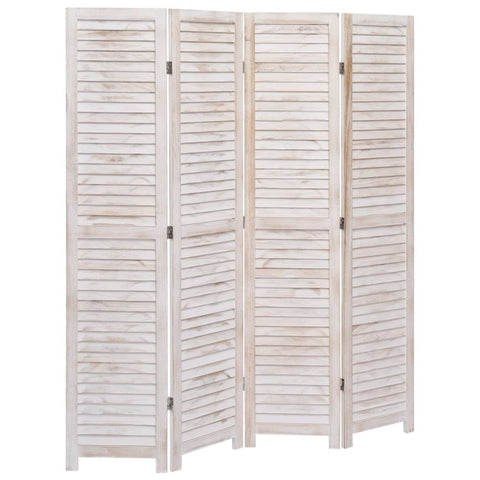 Screens & Room Dividers 4 Panel Room Divider White 140X165 Cm Wood