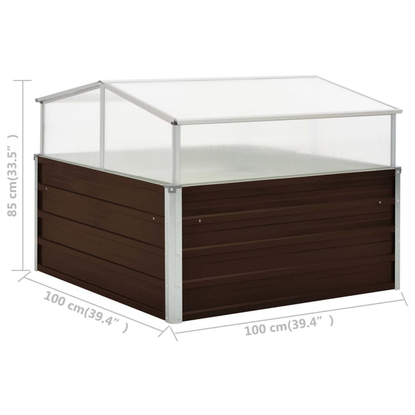 Greenhouses Greenhouse Brown 100X100x85 Cm Galvanised Steel