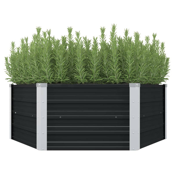 Raised Garden Beds Raised Garden Bed Anthracite 129X129x45 Cm Galvanised Steel