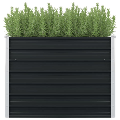 Raised Garden Beds Raised Garden Bed Anthracite 100X100x77 Cm Galvanised Steel