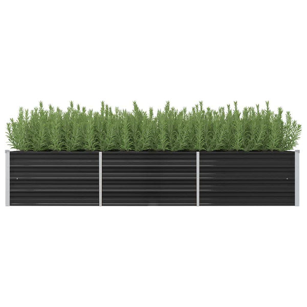 Raised Garden Beds Garden Raised Bed Anthracite 240X80x45 Cm Galvanised Steel