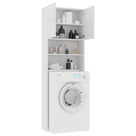 Washer & Dryer Parts Washing Machine Cabinet White 64X25.5X190 Cm Engineered Wood