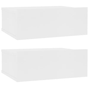 Bedside Tables Floating Nightstands 2 Pcs White 40X30x15cm Engineered Wood