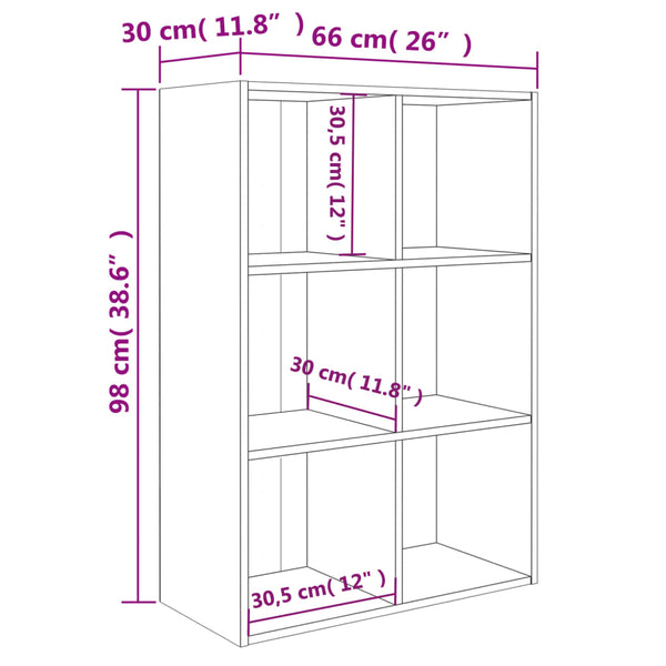 Sideboards & Buffets Book Cabinet/Sideboard White 66X30x98 Cm Engineered Wood