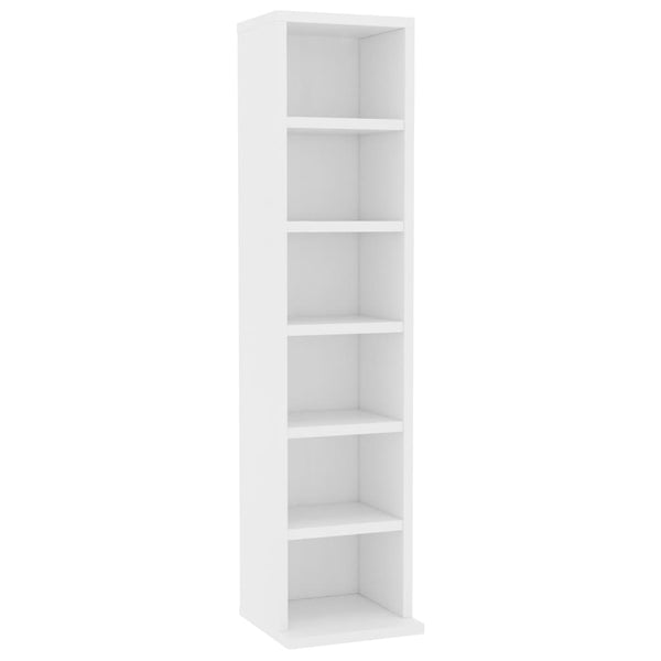 CD & Video Racks Cd Cabinet White 21X20x88 Cm Engineered Wood