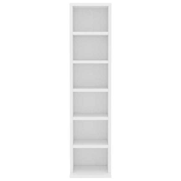 CD & Video Racks Cd Cabinet White 21X20x88 Cm Engineered Wood