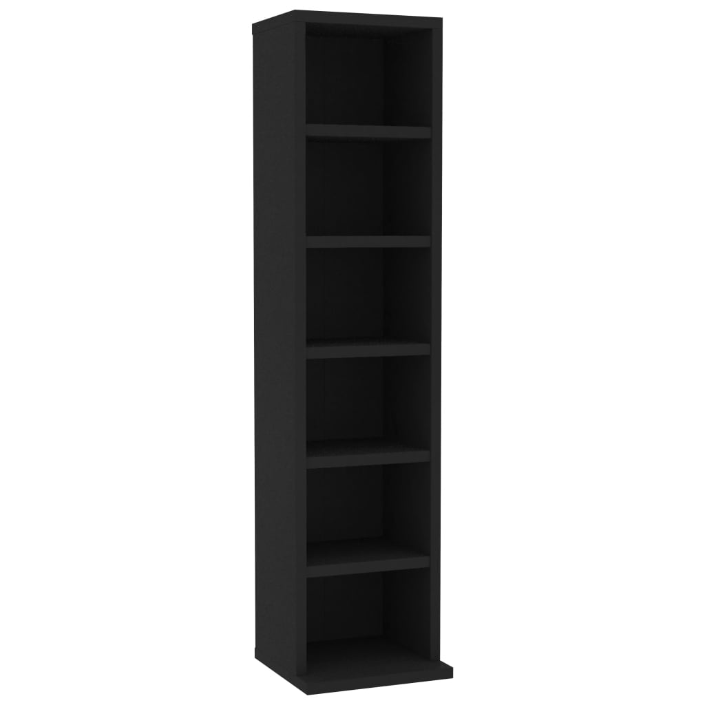 CD & Video Racks Cd Cabinet Black 21X20x88 Cm Engineered Wood