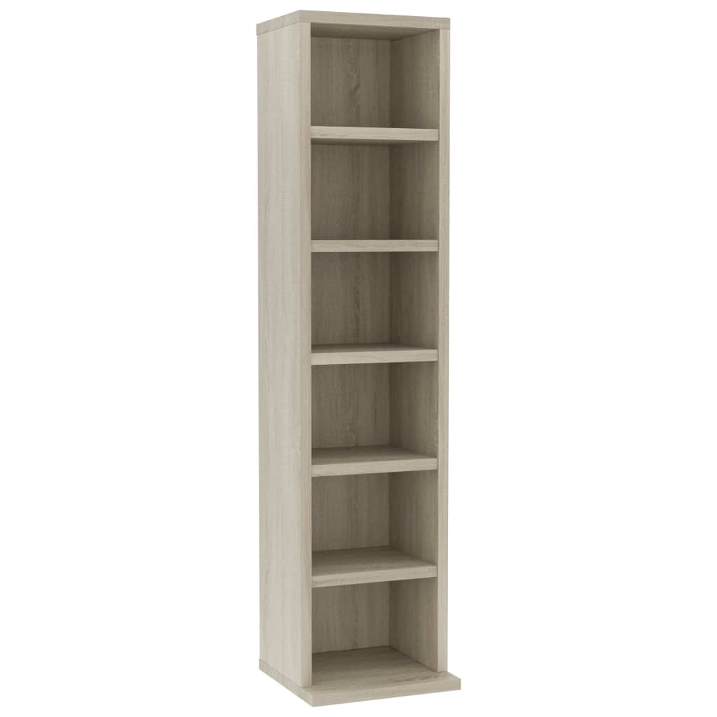 CD & Video Racks Cd Cabinet Sonoma Oak 21X20x88 Cm Engineered Wood