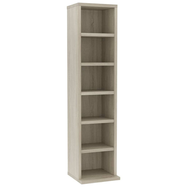 CD & Video Racks Cd Cabinet Sonoma Oak 21X20x88 Cm Engineered Wood