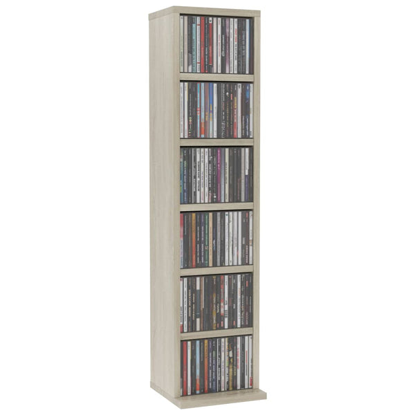 CD & Video Racks Cd Cabinet Sonoma Oak 21X20x88 Cm Engineered Wood