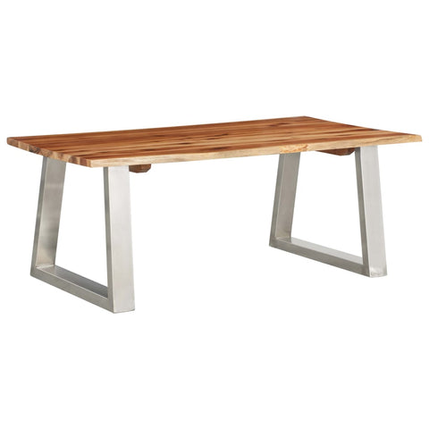 Coffee Tables Coffee Table 100X60x40 Cm Solid Acacia Wood And Stainless Steel