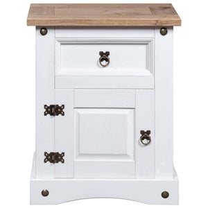 Bedside Tables Bedside Cabinet Mexican Pine Corona Range White 53X39x67 Cm