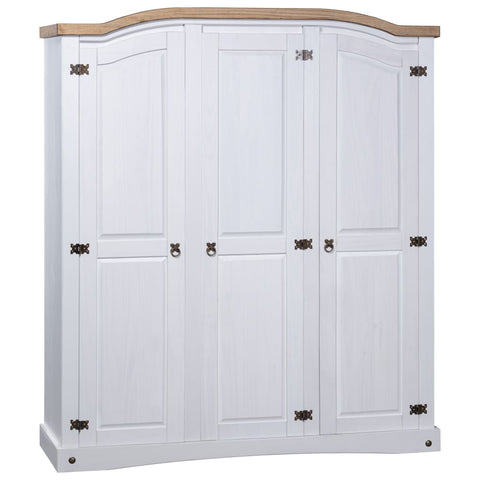 Closet Organisers Wardrobe Mexican Pine Corona Range 3 Doors White