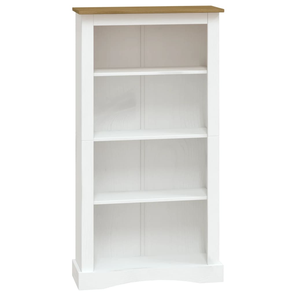 4-Tier Bookcase Mexican Pine Corona Range White 81X29x150 Cm