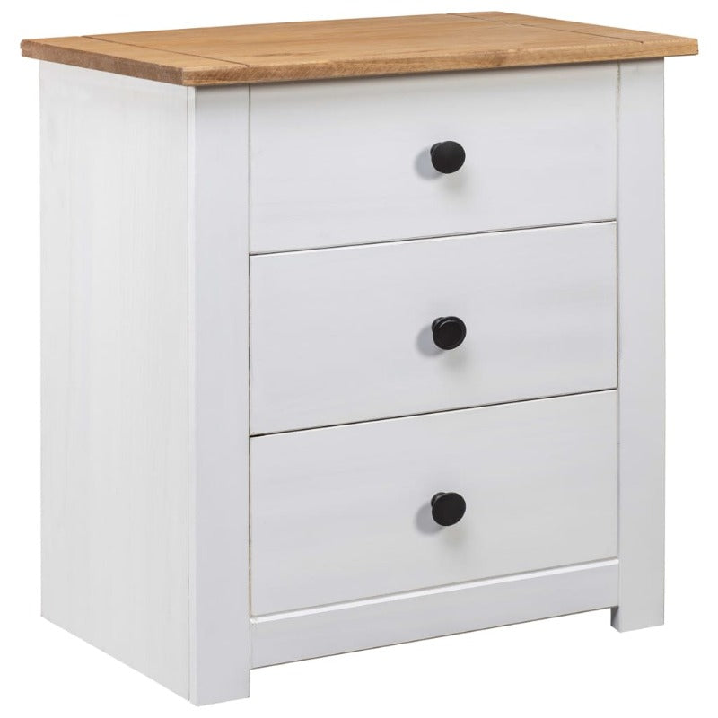 Bedside Cabinet White 46X40x57 Cm Pinewood Panama Range