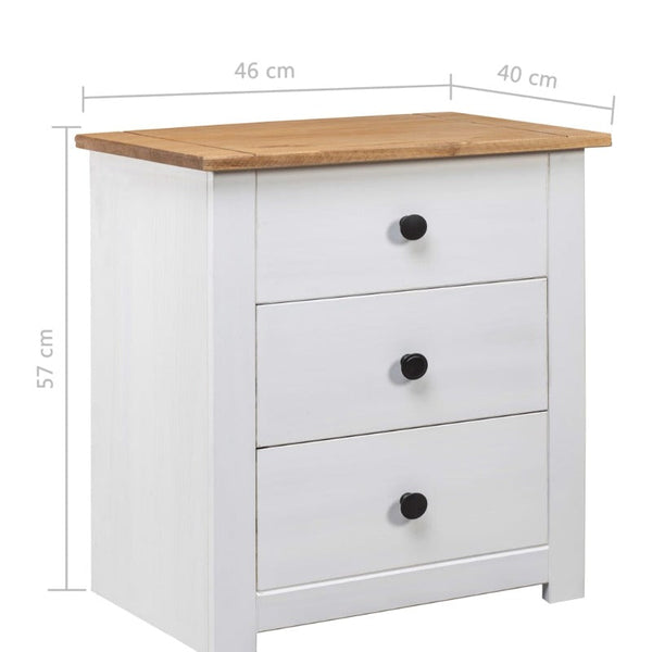 Bedside Tables Bedside Cabinet White 46X40x57 Cm Pinewood Panama Range