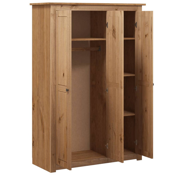 Wardrobes 3 Door Wardrobe 118X50x171.5 Cm Pine Panama Range