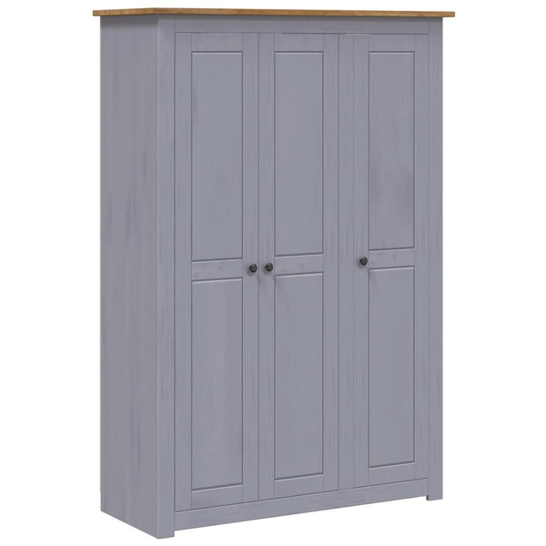 Wardrobes 3 Door Wardrobe Grey 118X50x171.5 Cm Pine Panama Range