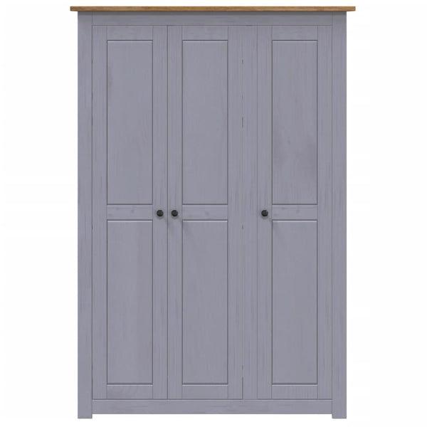 Wardrobes 3 Door Wardrobe Grey 118X50x171.5 Cm Pine Panama Range