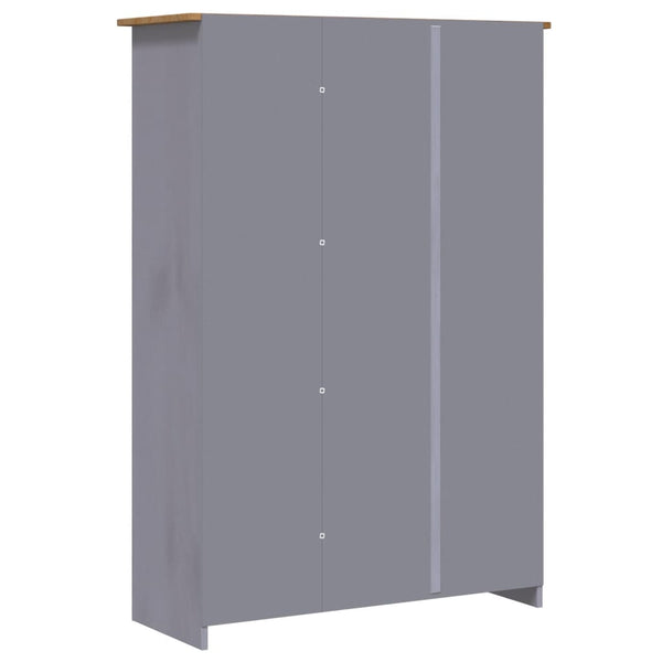 Wardrobes 3 Door Wardrobe Grey 118X50x171.5 Cm Pine Panama Range