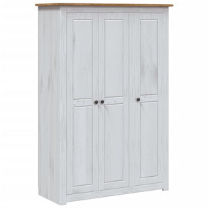 Wardrobes 3 Door Wardrobe White 118X50x171.5 Cm Pine Panama Range