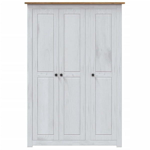 Wardrobes 3 Door Wardrobe White 118X50x171.5 Cm Pine Panama Range