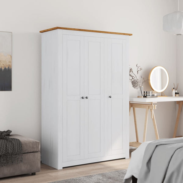 Wardrobes 3 Door Wardrobe White 118X50x171.5 Cm Pine Panama Range