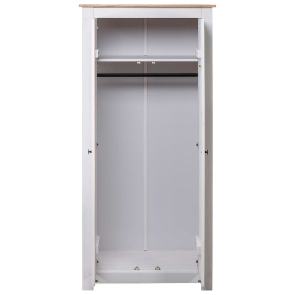 Wardrobes Wardrobe White 80X50x171.5 Cm Solid Pine Panama Range