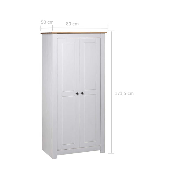 Wardrobes Wardrobe White 80X50x171.5 Cm Solid Pine Panama Range