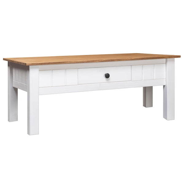 Tables Coffee Table White 100X60x45 Cm Solid Pine Wood Panama Range